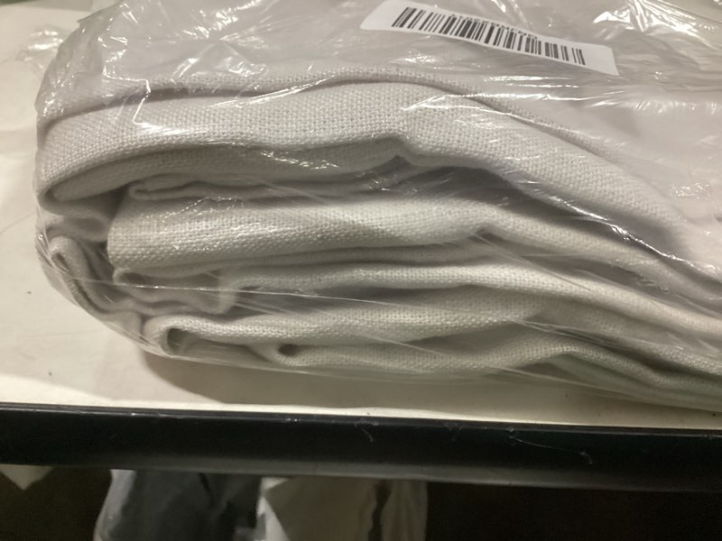Condition photo showing As Is for quince room darkening curtain 100% linen