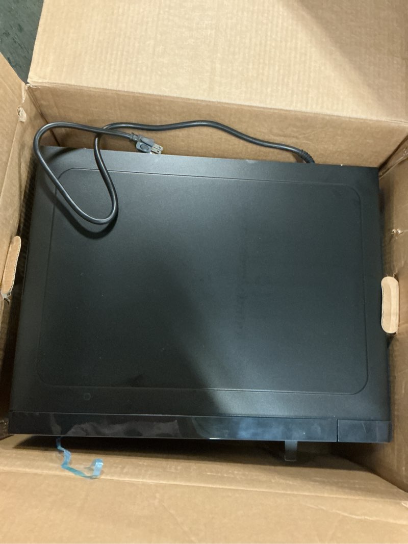 Condition photo showing As Is for hamilton beach 1.6 cu ft sensor cook countertop microwave oven in stainless steel  new