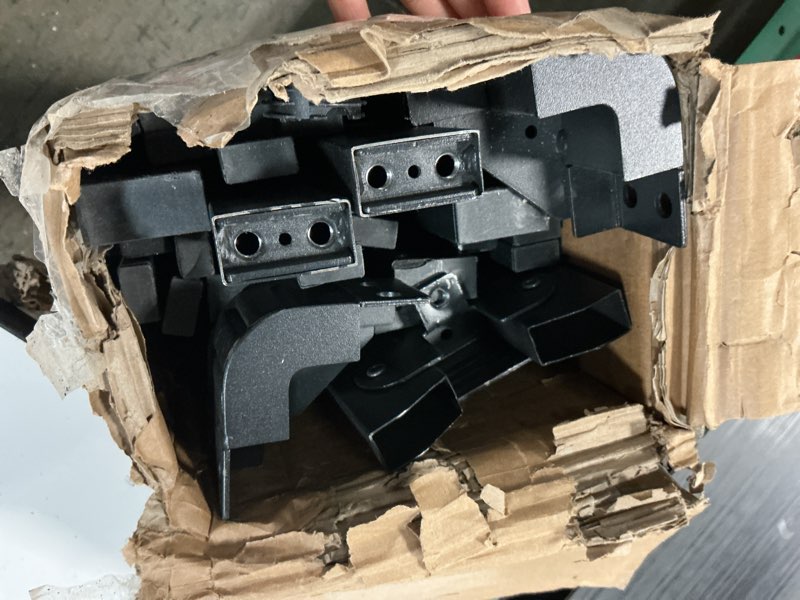 Condition photo showing As Is for 16 Inch King Size Bed Frame - No Box Spring Needed Heavy Duty Black Metal Platform Mattress Foundation, Non-Slip Noise Free Easy Assembly Steel Slats Bedframes with Cleance Storage King 16 Inch