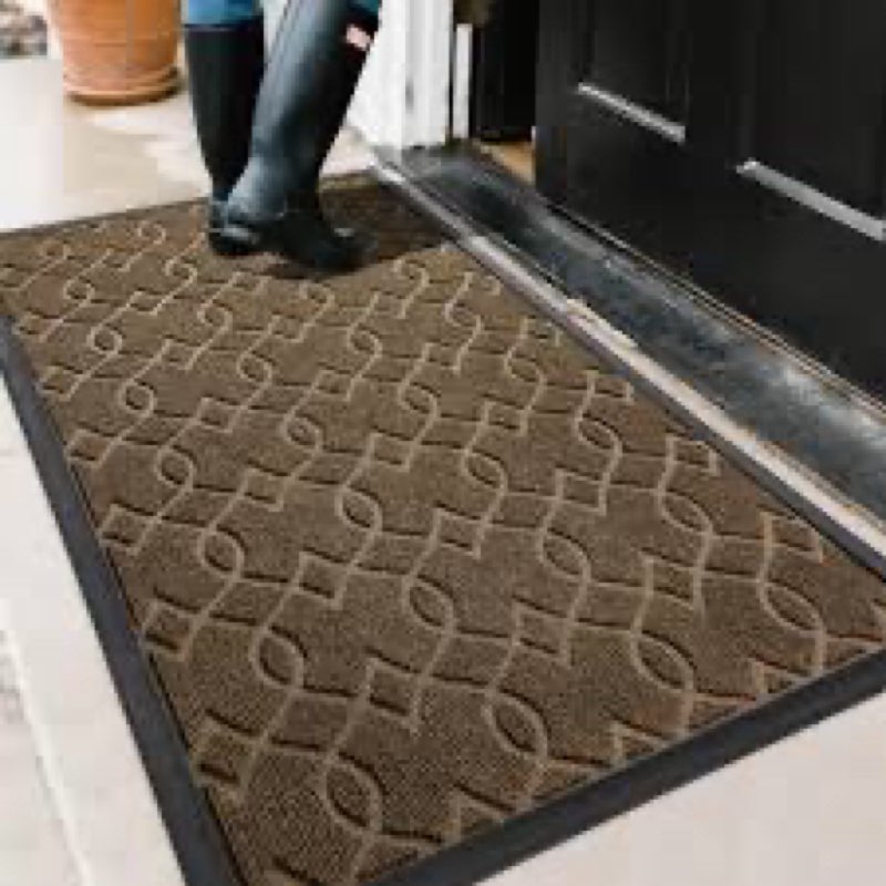 Yimobra Large Door Mat 36x24, All-Season Waterproof Doormat Outdoor Entrance, Heavy Duty Non-Slip Outside Door Mat for Garage Patio Proch Entryway Indoor, Easy Clean, Brown