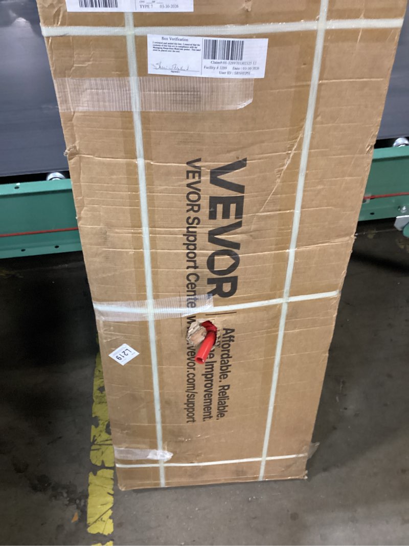 Condition photo showing As Is for red and black vevor contraption