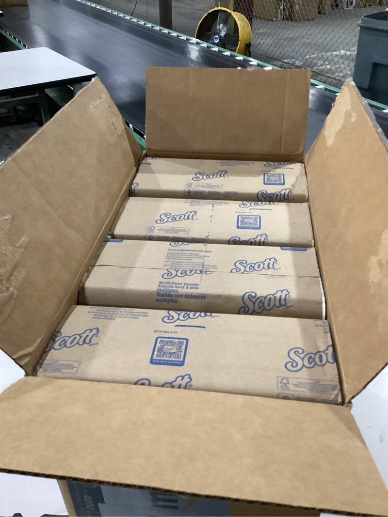 Condition photo showing New/Like New for Scott Professional Universal Multifold Paper Towels, Bulk (01804), Absorbency Pockets, White, 9.2"x9.4" Towel, Compressed (250 Sheets/Pack, 16 Packs/Case, 4,000 Sheet Total)