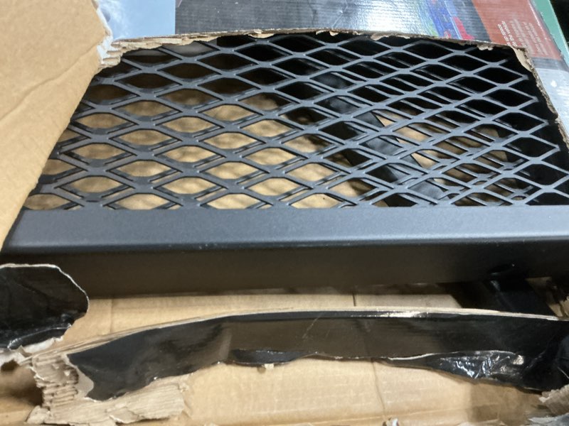 Condition photo showing As Is for CURT 18110 48 x 20-Inch Tray Hitch Cargo Carrier, 300 lbs Capacity, 1-1/4, 2-In Adapter Shank, CARBIDE BLACK POWDER COAT