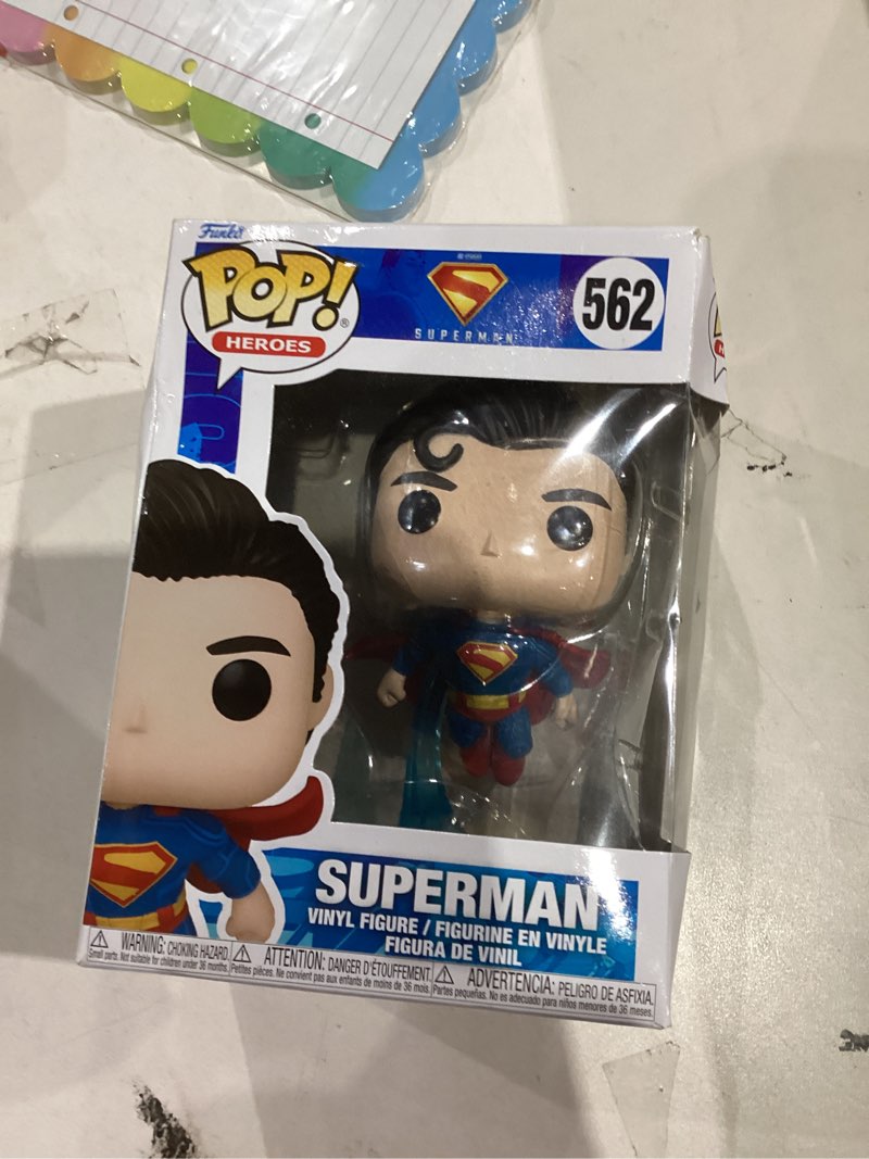 Condition photo showing New/Like New for Funko Pop! DC: Superman 2025 - Superman - Collectable Vinyl Figure - Gift Idea - Official Merchandise - Toys for Kids & Adults - Movies Fans - Model Figure for Collectors and Display