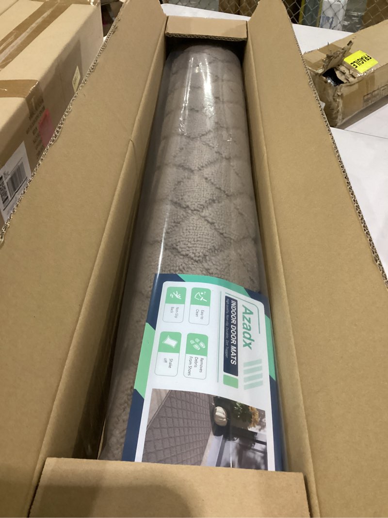Condition photo showing New/Like New for azadx 3'x5' front entryway door mat non slip indoor door mats washable entry mats welcome doormat dirt trapper for house entry low profile doormat indoor entrance mat 3'×5' (36 x 60 inch) beige