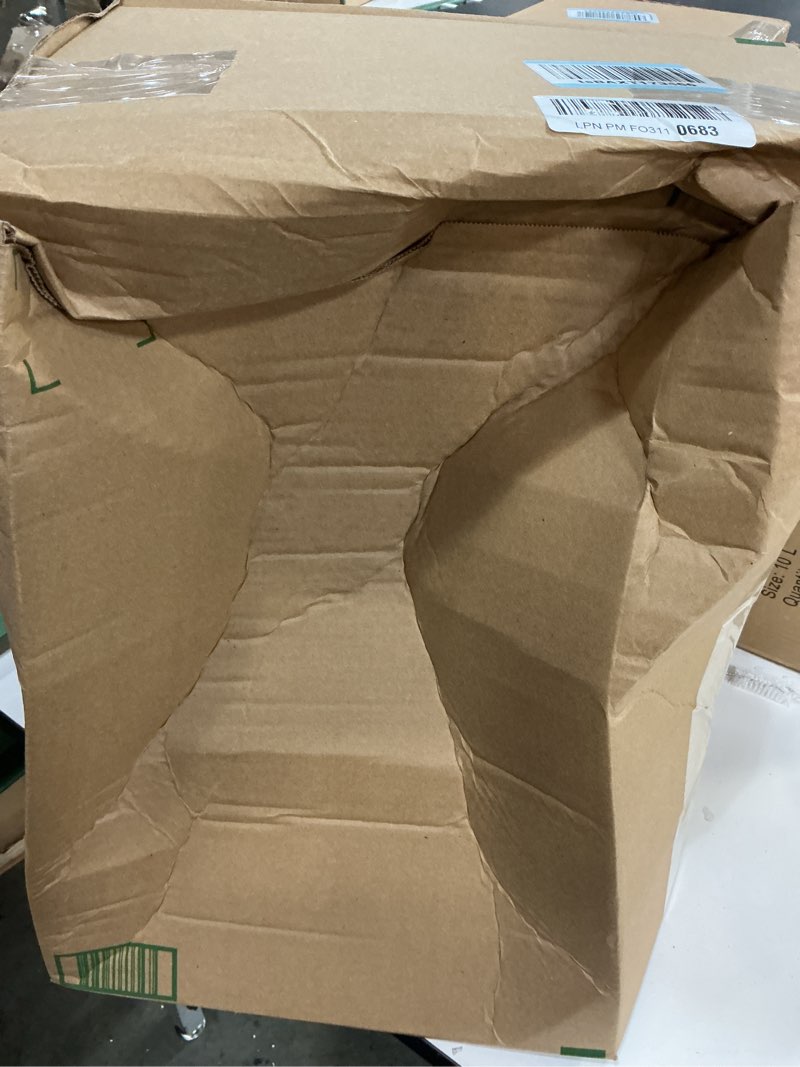 Condition photo showing As Is for Paris Hilton Makeup Storage Organizer with Lid, Cosmetics and Skincare Organizer for Vanity, Portable Makeup Storage Box for Countertop, Fluted Design with Gold Accents, Pink