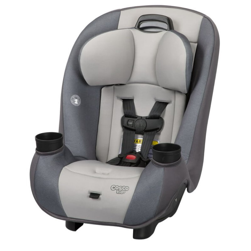 cosco kids entrada infant and toddler convertible car seat, shady day, grey