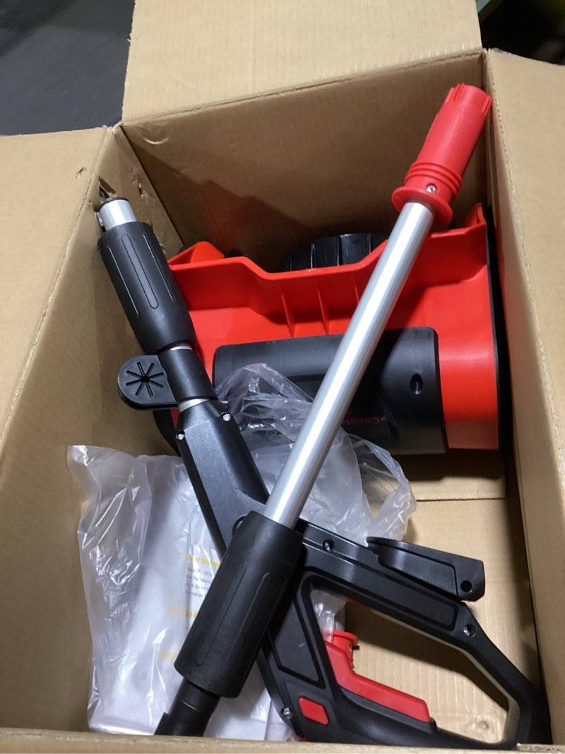 Condition photo showing Good Condition for Cordless Snow Shovel Compatible with Milwaukee 18V Battery, 12" Electric Snow Blower with 20FT Max Throw & Adjustable Handle & Safety Switch, Snow Thrower for Driveway, Deck, Patio, Steps (Tool Only) Red