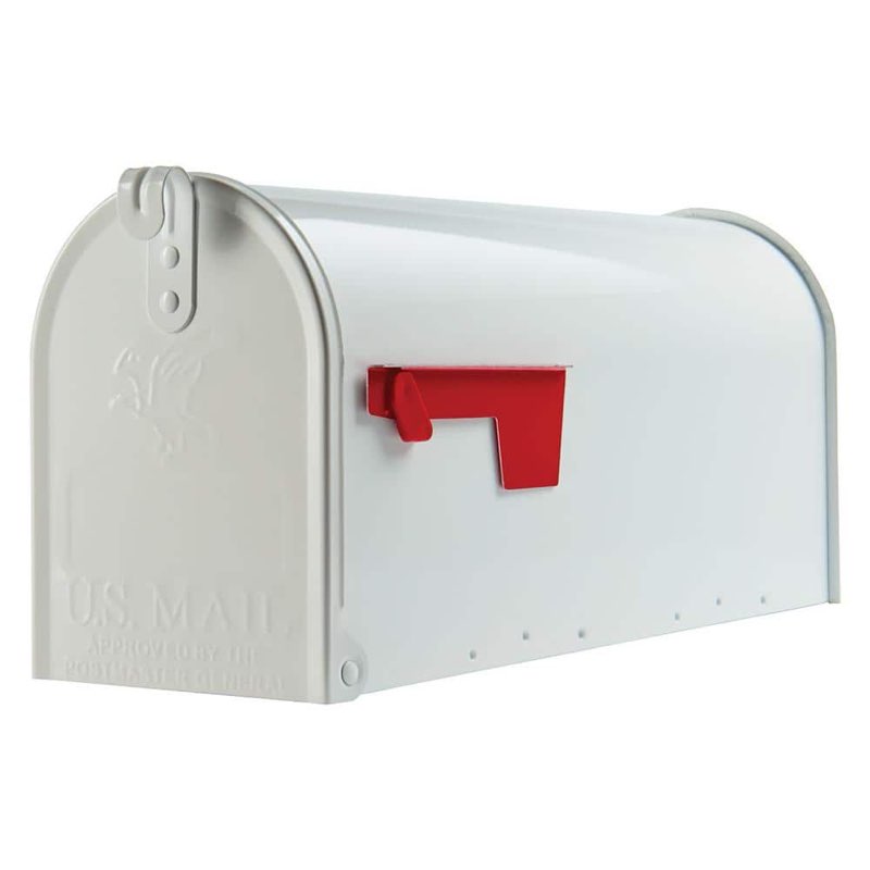 Gibraltar Mailboxes E1100WAM Elite Post-Mount Mailbox, Medium, White Steel - Quantity 1