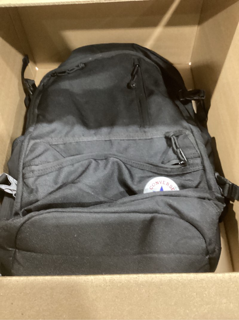 Condition photo showing As Is for converse unisex adult chuck patch backpack o/s black