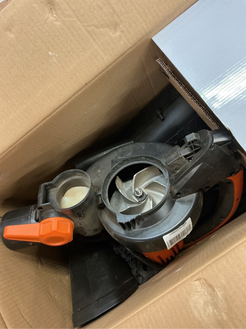 Condition photo showing As Is for WORX Trivac 3 in 1 Electric Leaf Blower for Lawn Care, Leaf Vacuum with 350 CFM & 210 MPH, Leaf Mulcher with Metal Impeller, Reusable Bag Included, WG505.2 350CFM w/LeafPro Collection System