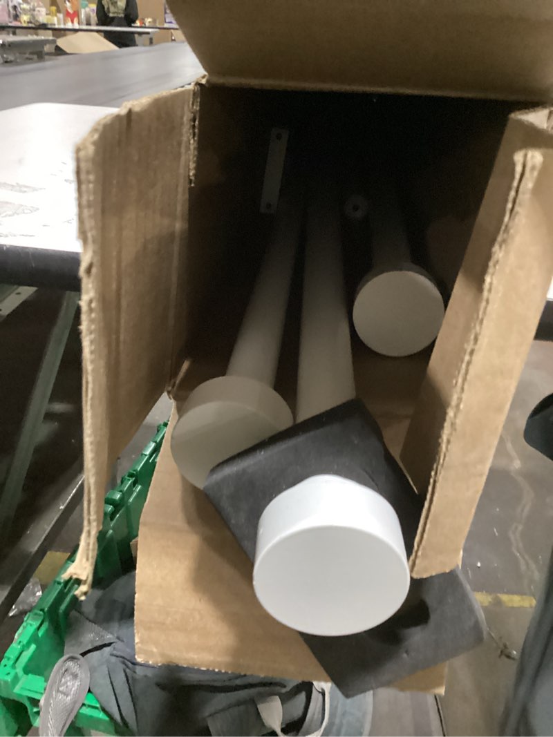 Condition photo showing As Is for 2 pack white curtain rods, 1'' decorative adjustable splicing window curtain rods, heavy duty drapery pole for windows 48 to 84 inch with modern cap finials, (antique white/unique design) ?30-88"?2 pack white