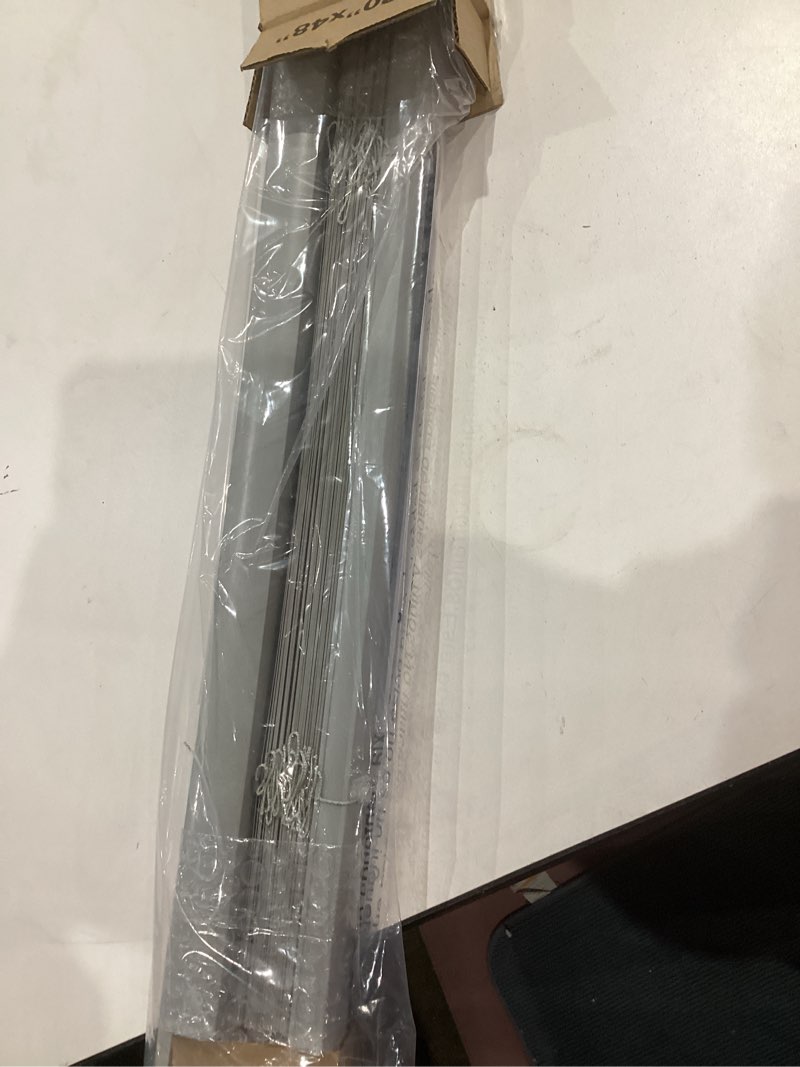 Condition photo showing Good Condition for LazBlinds Cordless Grey 1” Light Filtering Vinyl Mini Blinds, 20" W X 48" H Horizontal Window Blinds for Home, Cordless Shades for Indoor Windows Grey 20"W X 48"H