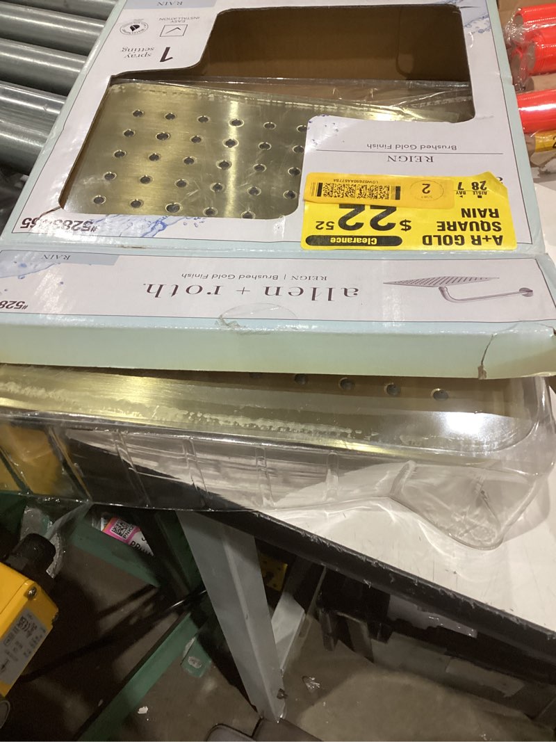 Condition photo showing Good Condition for allen + roth Reign 1 -Spray Brushed Gold 10-in Square Rain Shower Head 1.8 GPM