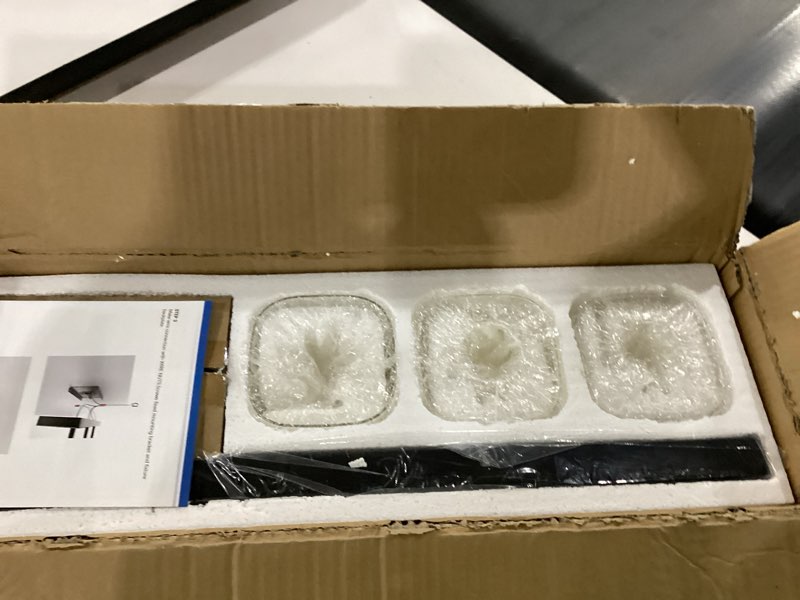 Condition photo showing New/Like New for bathroom lighting fixtures over mirror, square design & rectangle large backplate, 3 lights morden vanity lighting fixtures, bathroom light fixtures for bathroom/living room/bedroom, black black 3-light