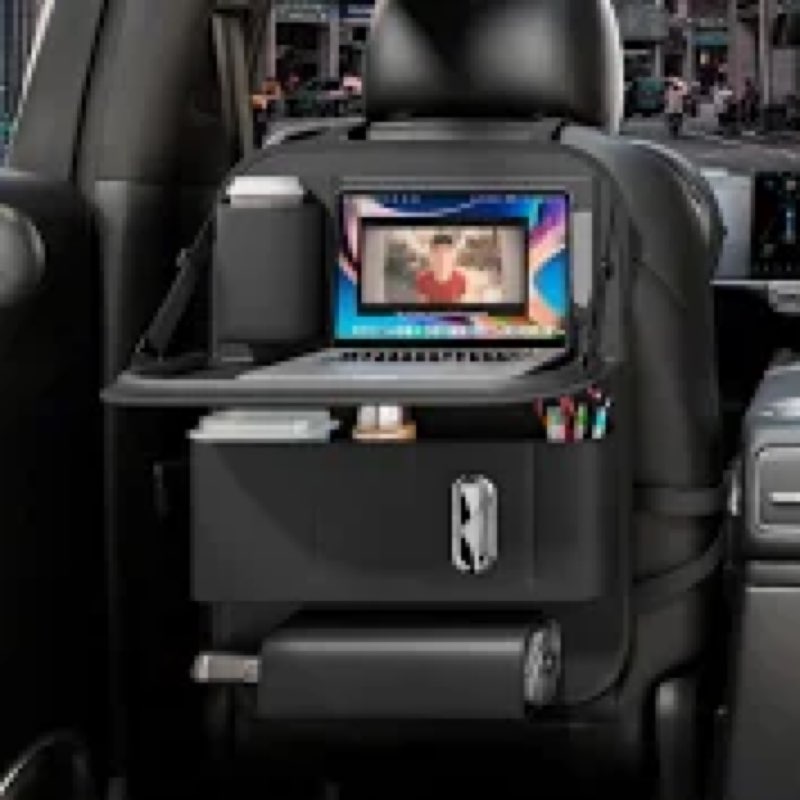 GMQ Backseat Car Organizer with Tray 1 Pack,Car Backseat Organizer with Foldable Table for Kids,Mult