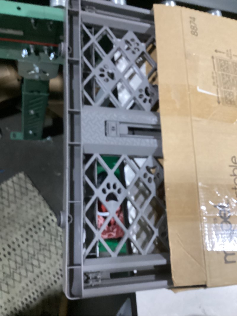 Condition photo showing Good Condition for mypet north states paws portable pet gate: 26-40" wide. pressure mount. no tools needed. made in usa, 23" tall, expandable, durable dog gates for doorways, fieldstone gray