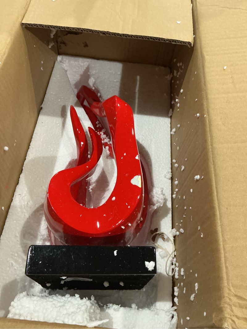 Condition photo showing Good Condition for abstract sculpture decor modern art gift holy flame figurine statue for bookshelf table desktop office red 16.5 inch