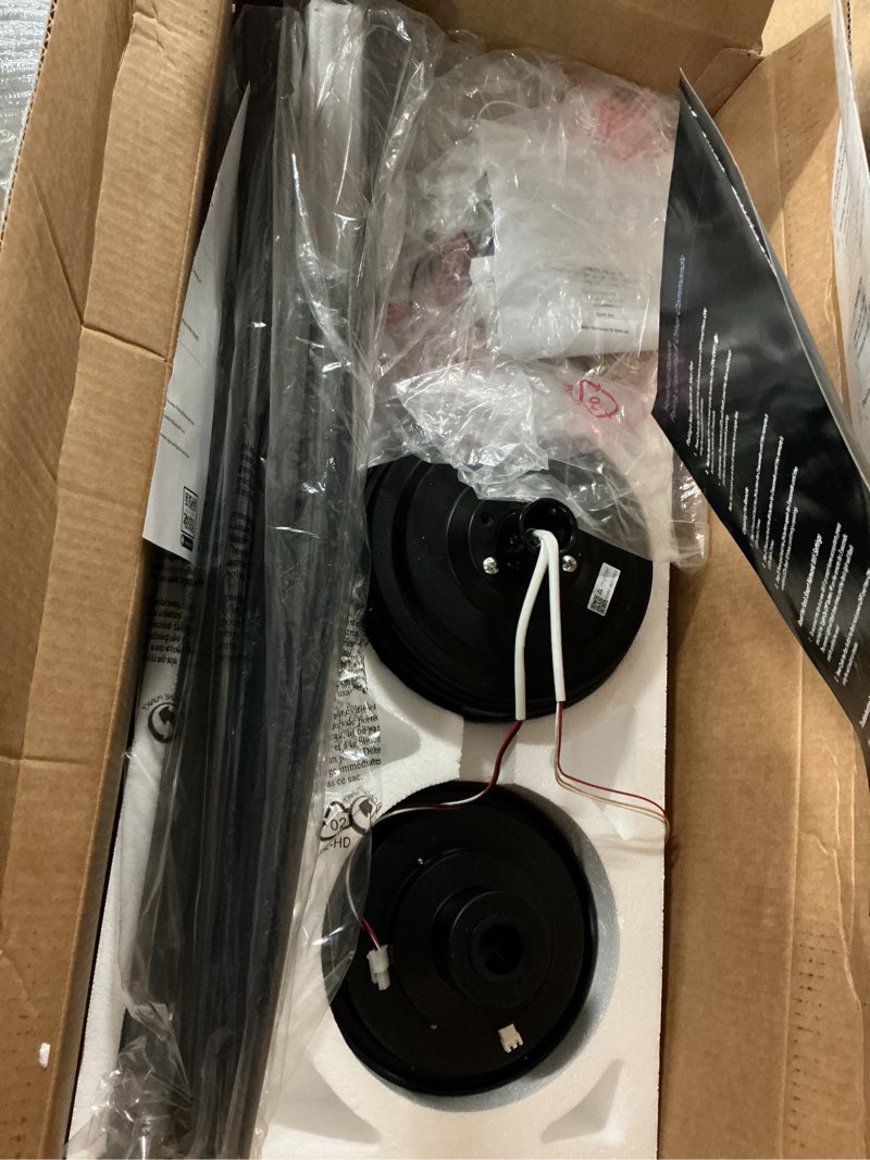 Condition photo showing As Is for altitude boca ii 52-in matte black with dark brown blades led covered outdoor smart ceiling fan with light and remote control included 3 -blade