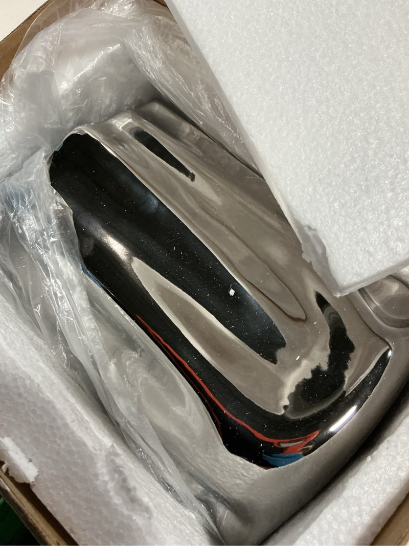 Condition photo showing New/Like New for Ceramic Flower Vase, Crinkle Paper Shape, Silver Metal, Decorative Home Accent (Small)