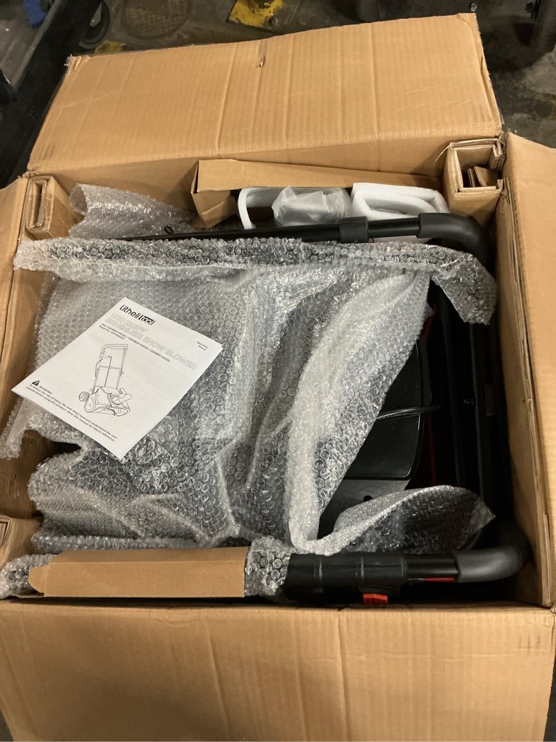 Condition photo showing As Is for Litheli U20 2X20V Cordless Snow Blower, 20" Snow Thrower, Electric Snow Blowers with LED Spotlights and Brushless Motor, for Walkways and Driveways, with 2X4.0Ah Battery, Single-Stage