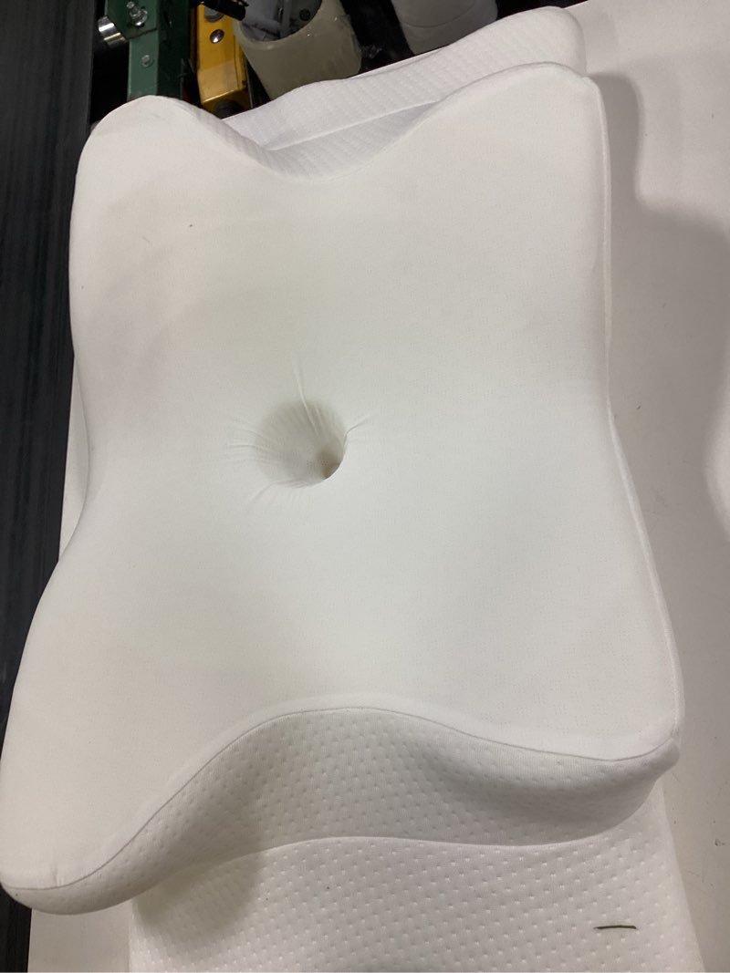 Condition photo showing Good Condition for ultra pain relief cooling pillow for neck support, adjustable cervical pillow cozy sleeping, odorless ergonomic contour memory foam pillows, orthopedic bed pillow for side back stomach sleeper white queen