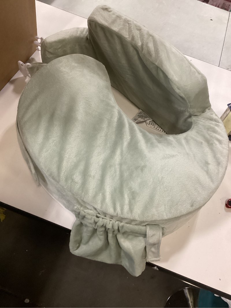 Condition photo showing Good Condition for My Brest Friend Super Deluxe Nursing Pillow - Enhanced Comfort & Ergonomic Breastfeeding Pillow for Ultimate Support For Mom & Baby - Adjustable and with Handy Side Pocket, Platinum Platinum Super Deluxe