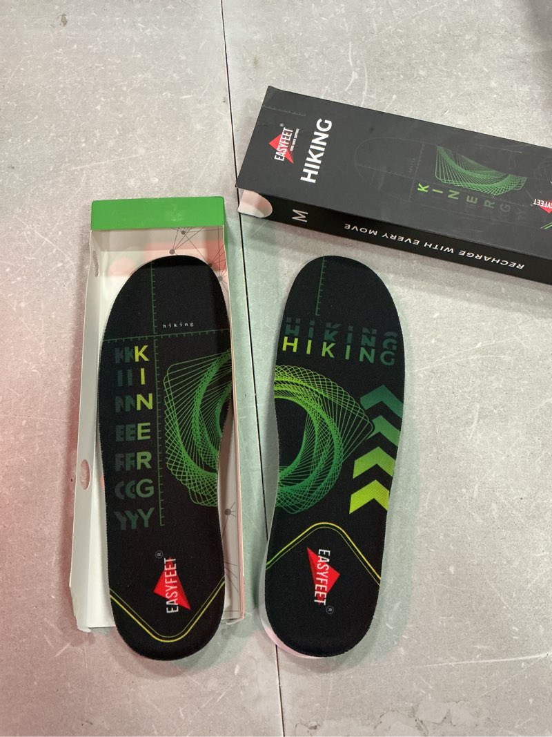 Condition photo showing Good Condition for hiking boot insoles men women - arch support inserts - cushioned hike orthopedic insoles - man women shoe inserts - running sports fitness walking soles lime m (men 9-10.5/women 10-11.5)