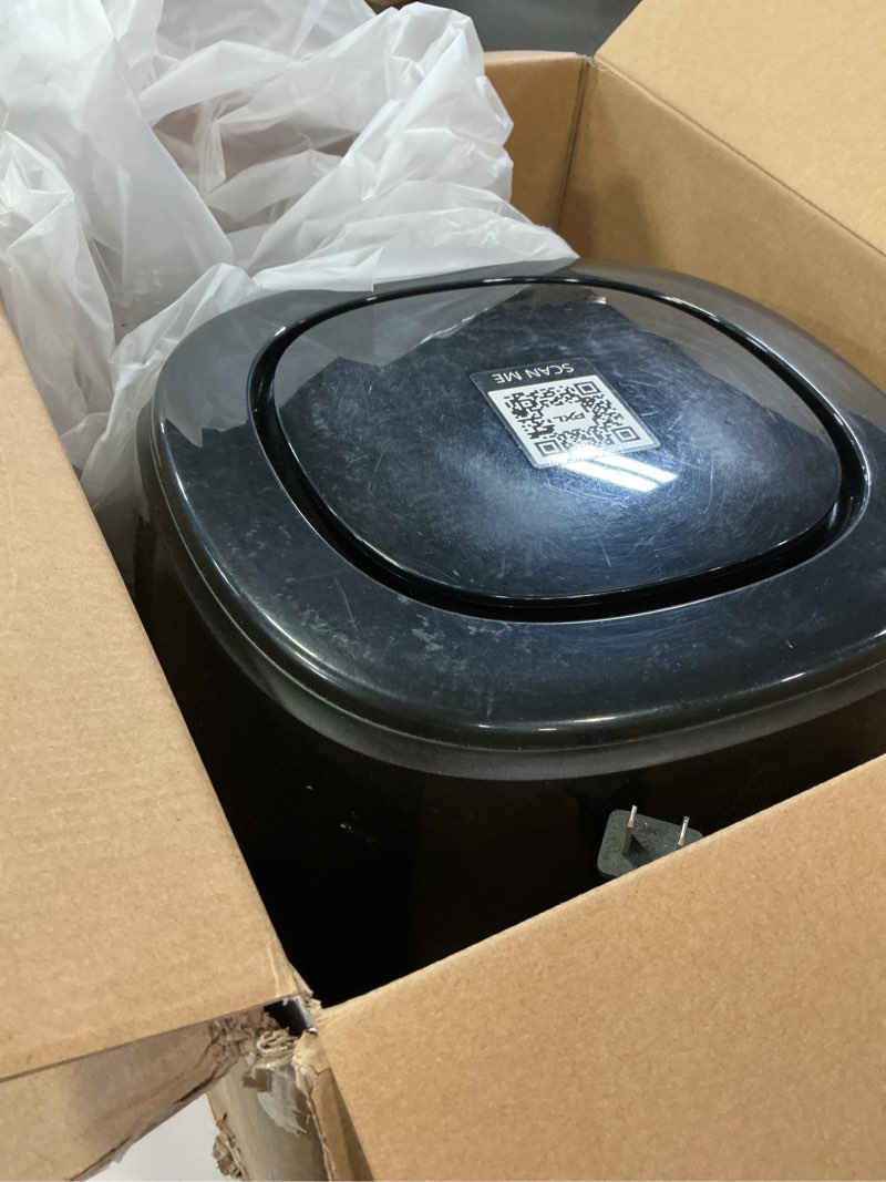 Condition photo showing As Is for chefman crispinator air fryer 6-in-1 with 8 qt capacity, 450°f max temp with turbofry pro technology for fast and even results, viewing window, nonstick ceramic basket 8 quart midnight