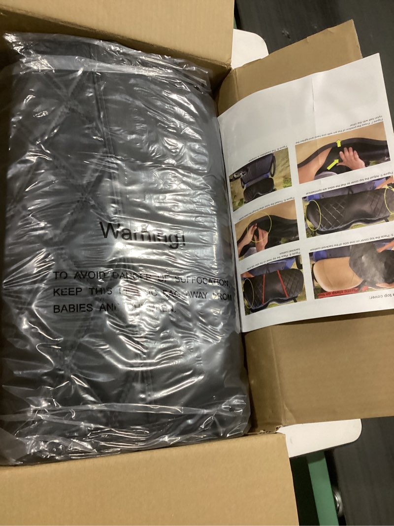 Condition photo showing Good Condition for NOKINS 4PCS Golf Cart Seat Covers Kit, Front and Rear Seat Covers Fits YAMAHA/G29/Drive2 Standard Seat Cushion, Yamaha Vinyl Diamond Replacement Seat Covers, No Stapler(Black&Black Stitch) Fits YAMAHA/G29/Drive2 Front and Rear Black&Black Stitch