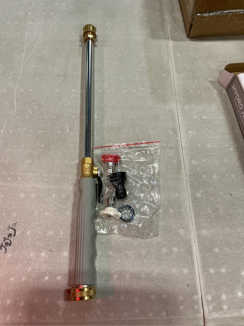 Condition photo showing Good Condition for high pressure power washer attachment wand, hydro jet water hose nozzle,watering sprayer cleaning tool, wand lance for gutter patio car pet window glass blue