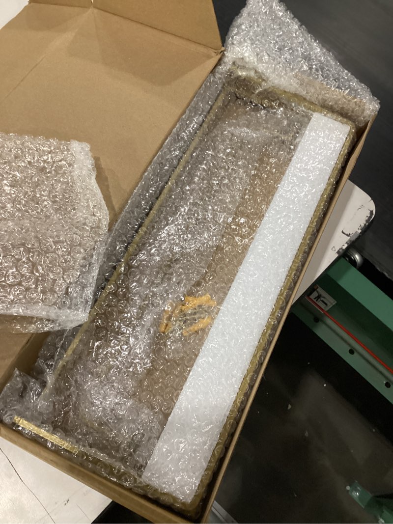 Condition photo showing New/Like New for Shario White Floating Shelves - Set of 2, Wall Mounted Hanging Shelves with Golden Towel Rack, Decorative Storage Shelves for Bathroom, Kitchen, Living Room & Bedroom (White Gold, 15.7 Inches) | Hanging Shelves, for Bathroom, Kitchen, Living Room, Bedroom