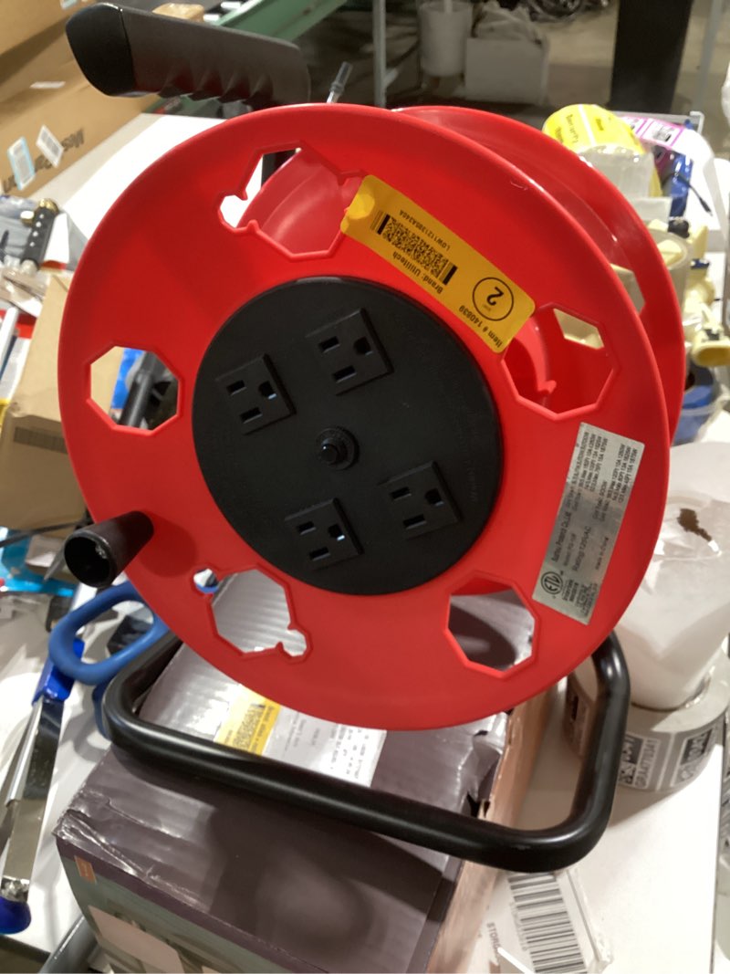 Condition photo showing Good Condition for utilitech 100 ft. extension cord storage reel and stand
