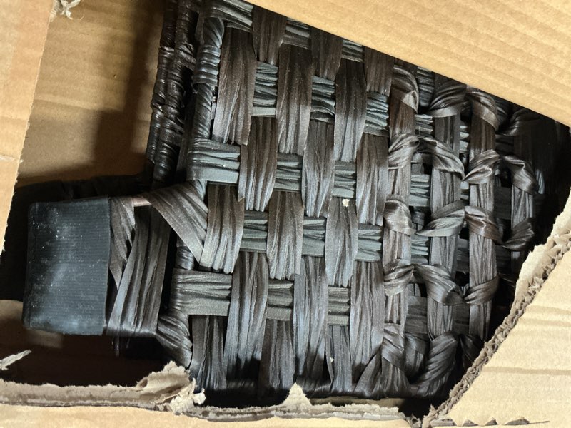 Condition photo showing Good Condition for OIAHOMY Laundry Hamper with Lid, 140L Clothes Hamper with 3 Removable Liner Bags, Foldable Basket with Lid, Synthetic Wicker Laundry Basket for Bedroom, 27x 13 x 26 Inches, Brown