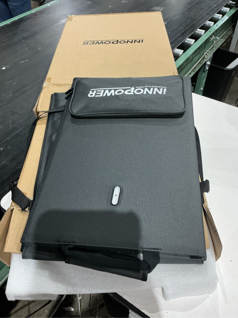 Condition photo showing Good Condition for 2 in 1 solar panel table, 110w portbale solar panel for power station with 20-70°adjustable kickstand, 15kg bearing foldable splicable solar panel table for camping rvs or backyard use