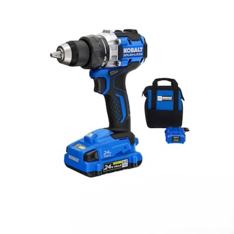 kobalt 24-volt 1/2-in keyless brushless cordless drill ( 1 -batteries included, and charger included )