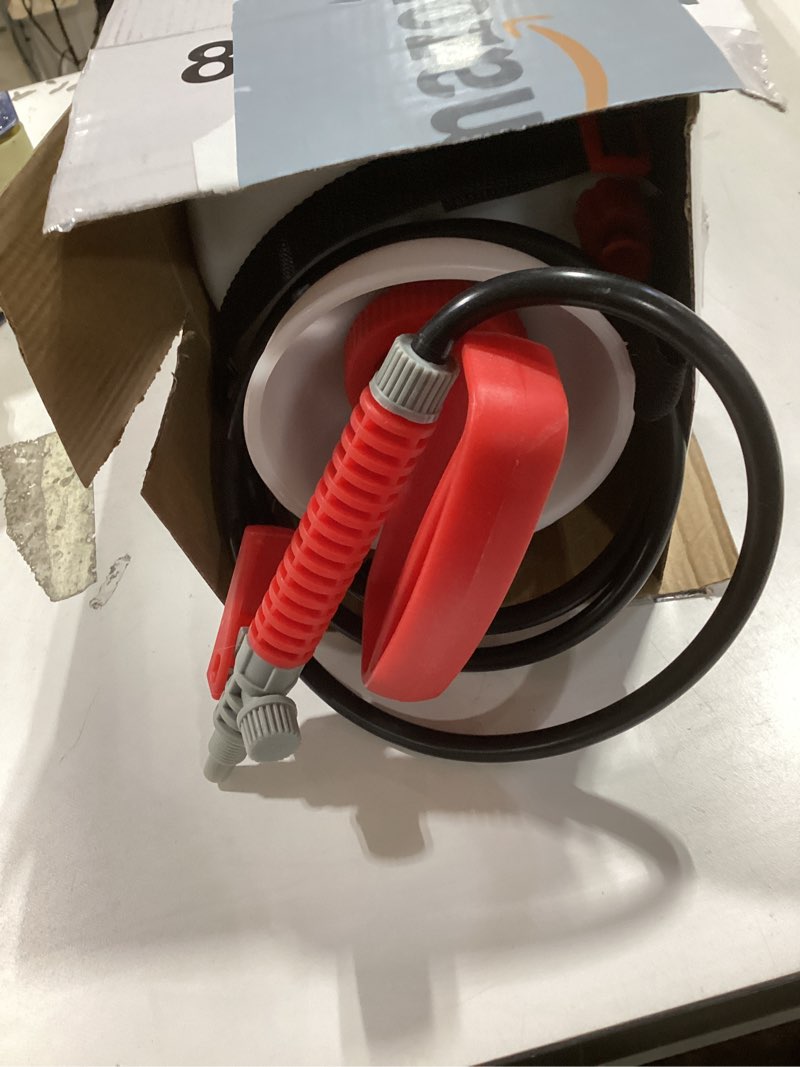 Condition photo showing Good Condition for tabor tools 2.0 gallon lawn and garden pump pressure with pressure relief valve, adjustable shoulder strap, and adjustable wand nozzle (2.0 gallon, yellow wand). n80a.