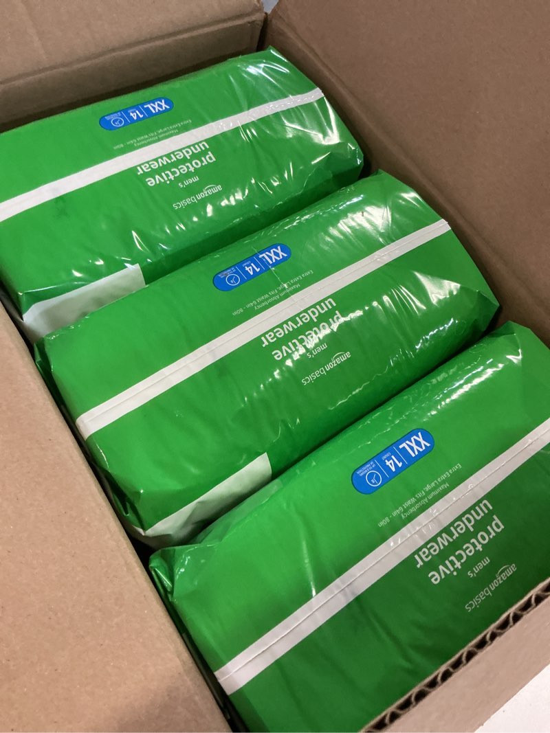 Condition photo showing Good Condition for amazon basics maximum absorbency incontinence underwear for men with leak protection, bladder leak control, 2x-large, 42 count (3 packs of 14)