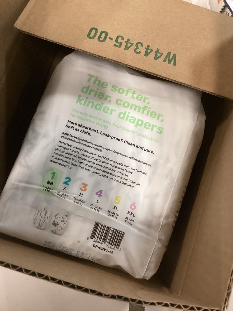 Condition photo showing New/Like New for Single Pack Parasol Clear+Dry Disposable Diapers, RashShield Protection and Leak-Control Fit, Hypoallergenic Diapers, Size 1 (7-14 lbs) Diapers
