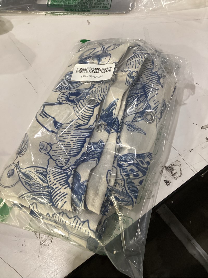 Condition photo showing Good Condition for Madison Park Isla 100% Cotton Percale Shower Curtain, Floral Medallion Boho Printed Watercolor Cute Modern Home Bathroom Decor, Bathtub Privacy Screen, 72" x 72", Blue