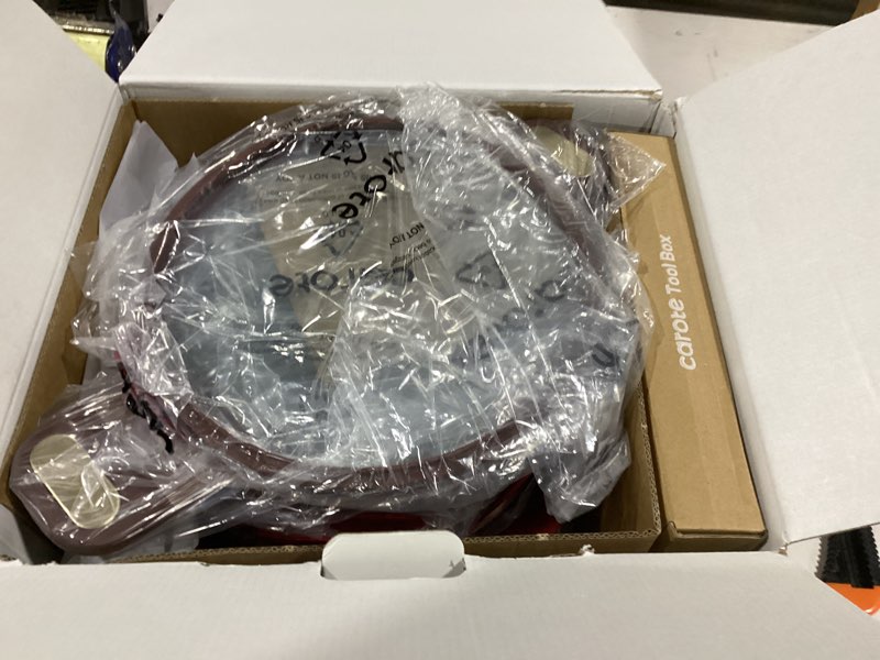 Condition photo showing As Is for carote pots and pans set nonstick, 16pcs cookware set nonstick non-toxic & pfoa&pfos-free, dishwasher, rv/camping cookware set, cooking pots with lids,wine red wine red 16 piece