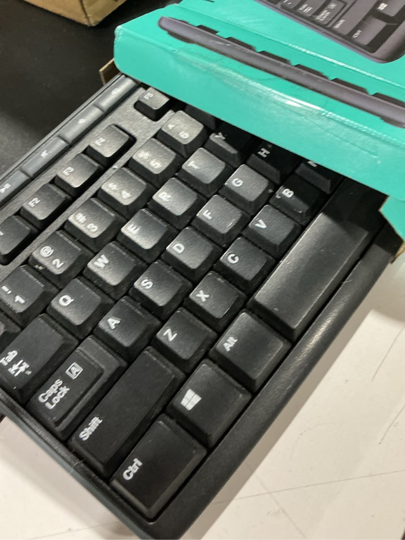 Condition photo showing As Is for logitech mk270 wireless keyboard and mouse combo for windows, 2.4 ghz wireless, compact mouse, 8 multimedia and shortcut keys, 2-year battery life, for pc, laptop - black