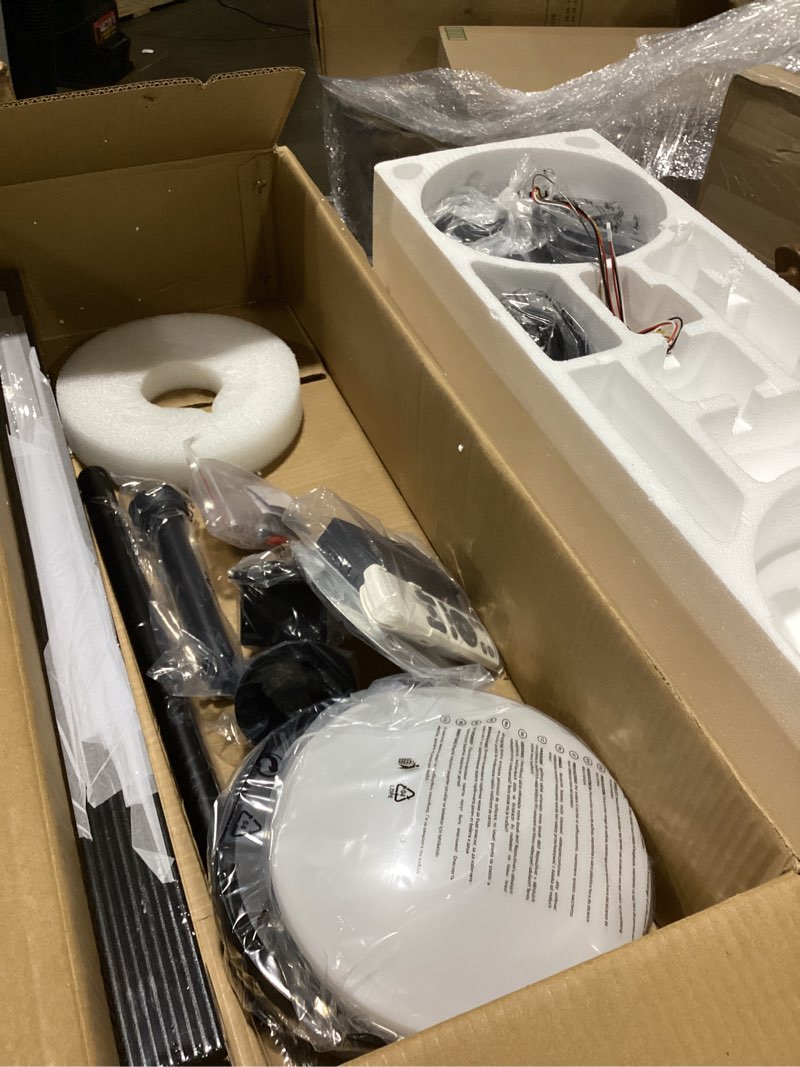 Condition photo showing Good Condition for 72'' black large ceiling fan with lights for indoor/covered outdoor | remote/app control, 3cct dimmable, quiet dc motor, reversible airflow, 8 blades modern big overhead fan for patio living room black 72 inch with light