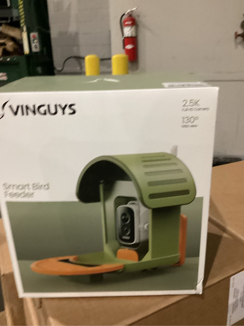 Condition photo showing New/Like New for VINGUYS® Bird Feeder with Camera, Smart Bird Feeder Camera AI Identifies 11,000+ Bird's Species, Auto-Capture 2.5K UHD Bird's Video, IP66 Waterproof Outdoor Solar Powered, Ideal Gift Green