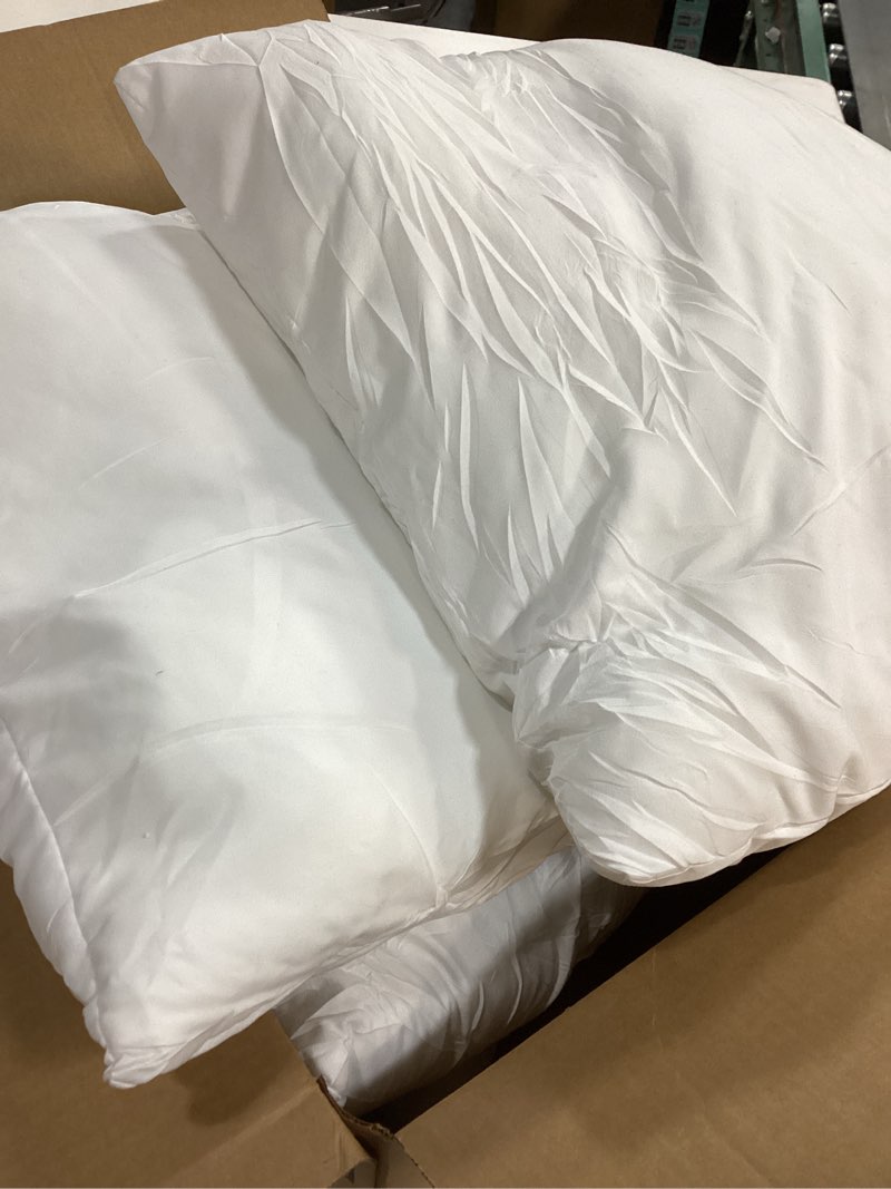 Condition photo showing Good Condition for EDOW Throw Pillow Inserts, Set of 4 Lightweight Down Alternative Polyester Pillow, Couch Cushion, Sham Stuffer, Machine Washable. (White, 20x20) 20"x20"