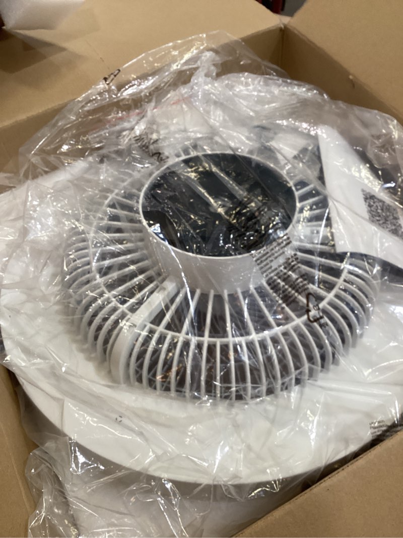 Condition photo showing Good Condition for depuley modern ceiling fan with light: 19\" bladeless flush mount low profile led ceiling fans with remote & smart app control - white enclosed fandelier dimmable quiet dc motor for bedroom kids room