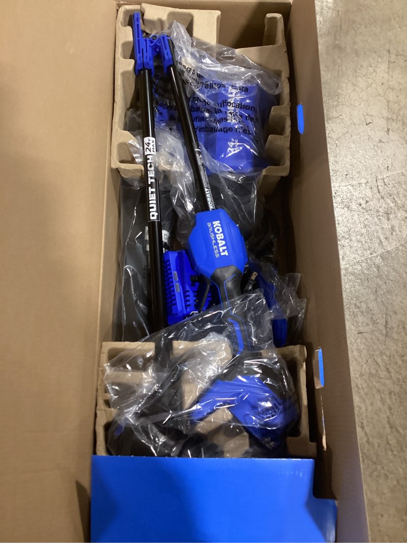 Condition photo showing Good Condition for kobalt quiet tech 24-volt cordless battery string trimmer and leaf blower and combo kit 4 ah (battery included) (charger included)