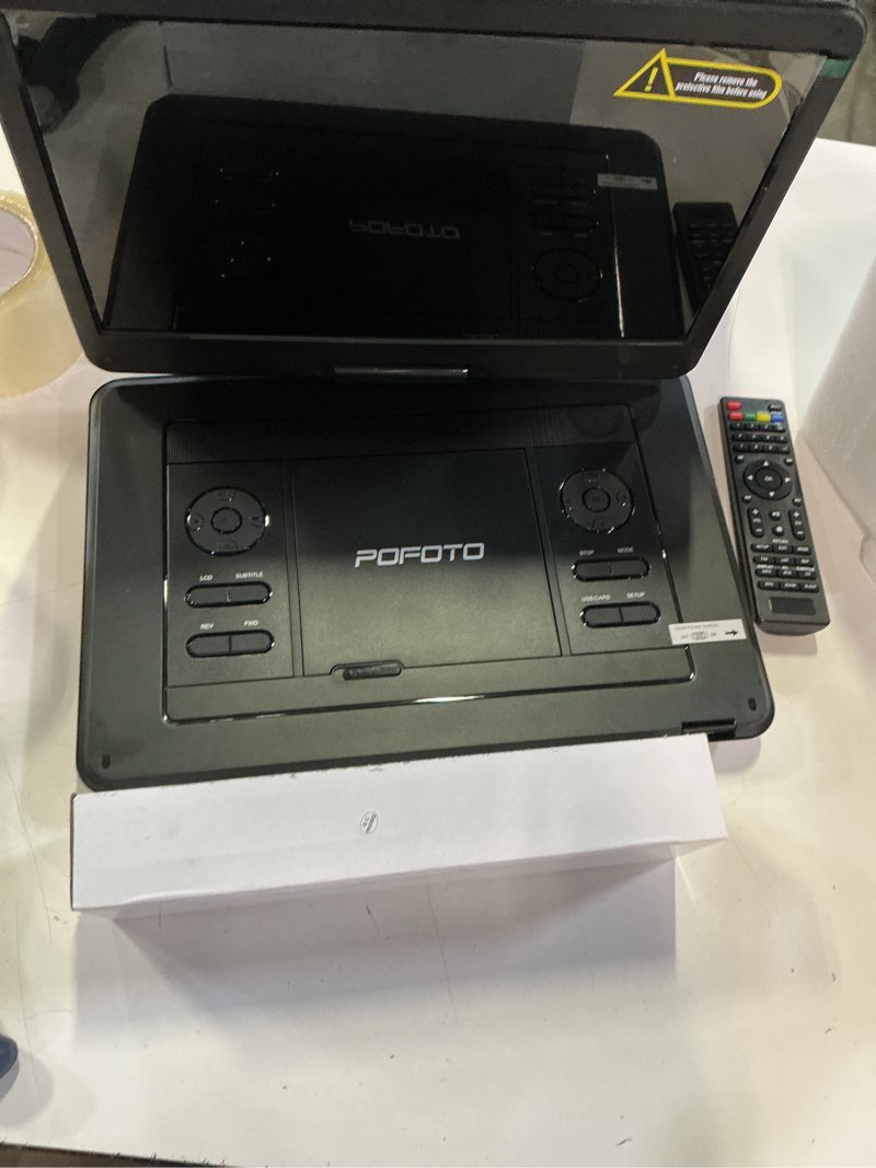 Condition photo showing Good Condition for 17.5" portable tv/dvd player with 15.6" hd swivel screen, built-in atsc tuner & fm, rechargeable battery, supports hdmi in/usb/micro sd/av out, multi-disc formats, black