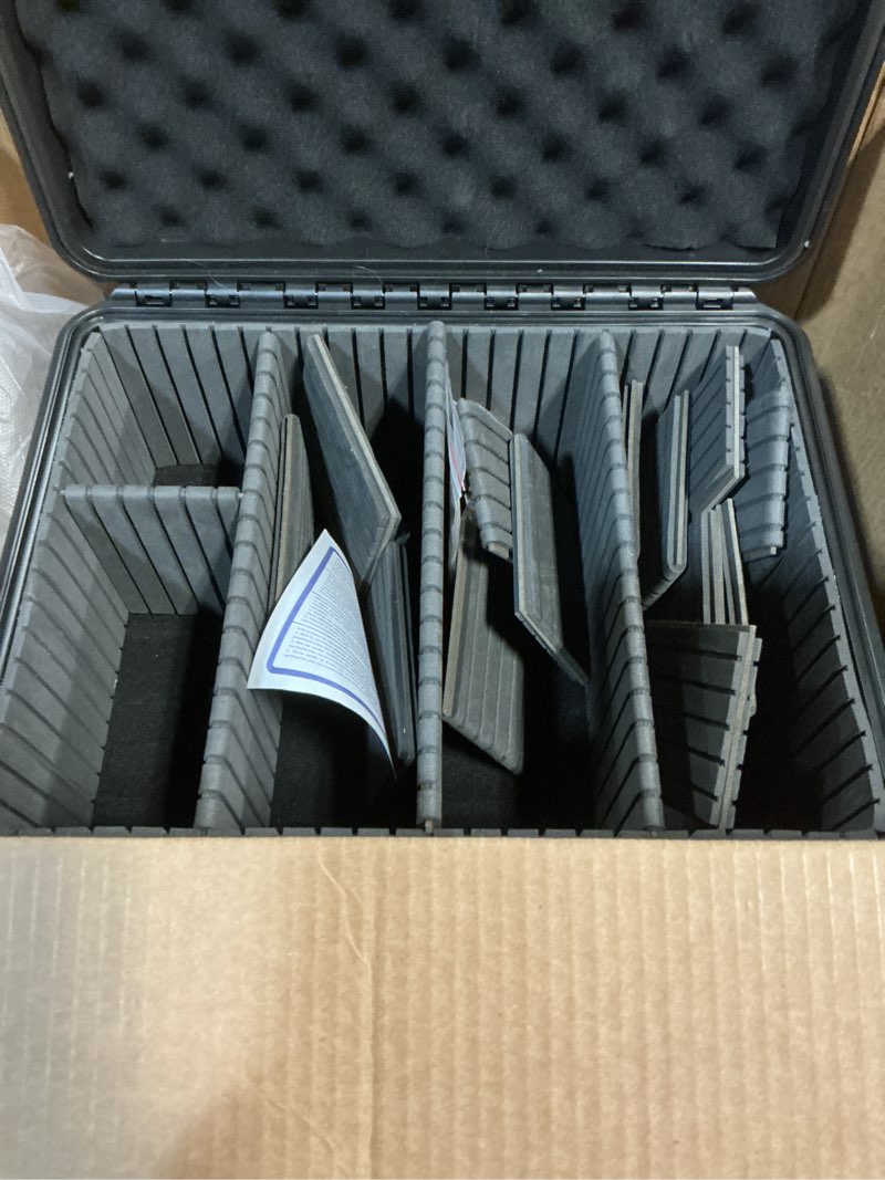 Condition photo showing As Is for Graded Card Case Storage Box: Lockable Card Storage Box for Trading Sport & Baseball Card with 12 Dividers - Ideal for Grade Cards Collectors - Sports Card Organizer for PSA | CSG | BGS & Toploaders