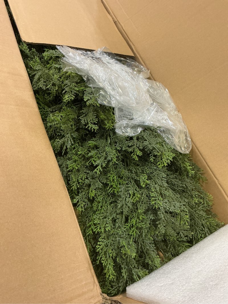 Condition photo showing Good Condition for vevor artificial topiary cedar tree, 48 inch tall (2 pieces), with extra leaves & pot faux evergreen fake pine cypress trees plant, uv rated artificial greenery set for home decor indoor/outdoor 4ft